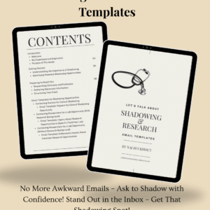 Shadowing and Research email templates